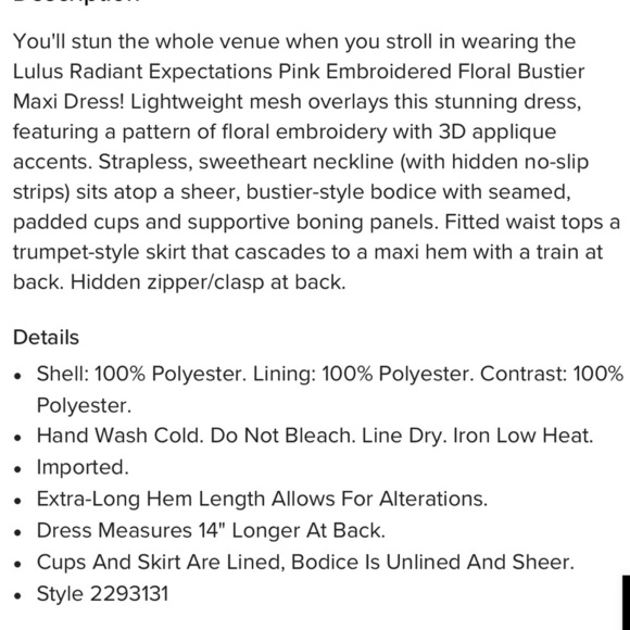 Lulus Radiant Expectations Pink Embroidered Floral Bustier Maxi Dress Size XS - Picture 17 of 17